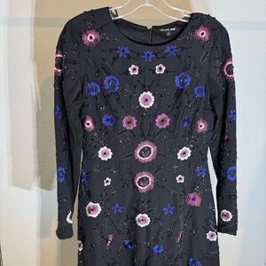Gianni Bini Long Sleeve Black mini beaded dress